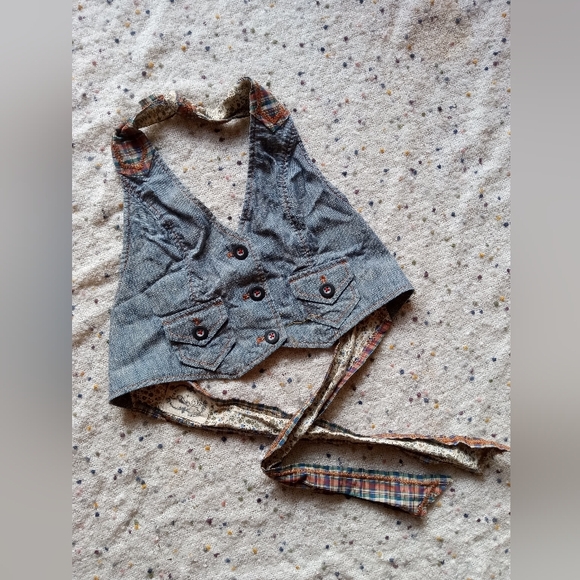 Free People Tops - Free People Halter Neck Denim Vest Top